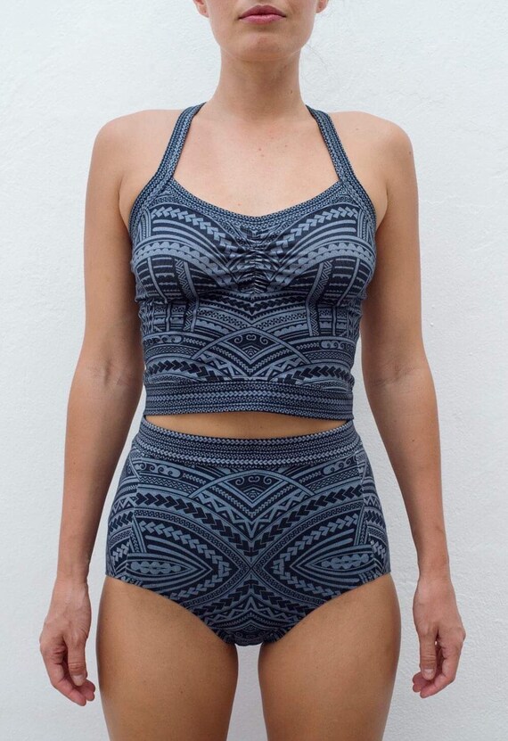 High waisted panties & crop top exotic pole dance costume Etsy