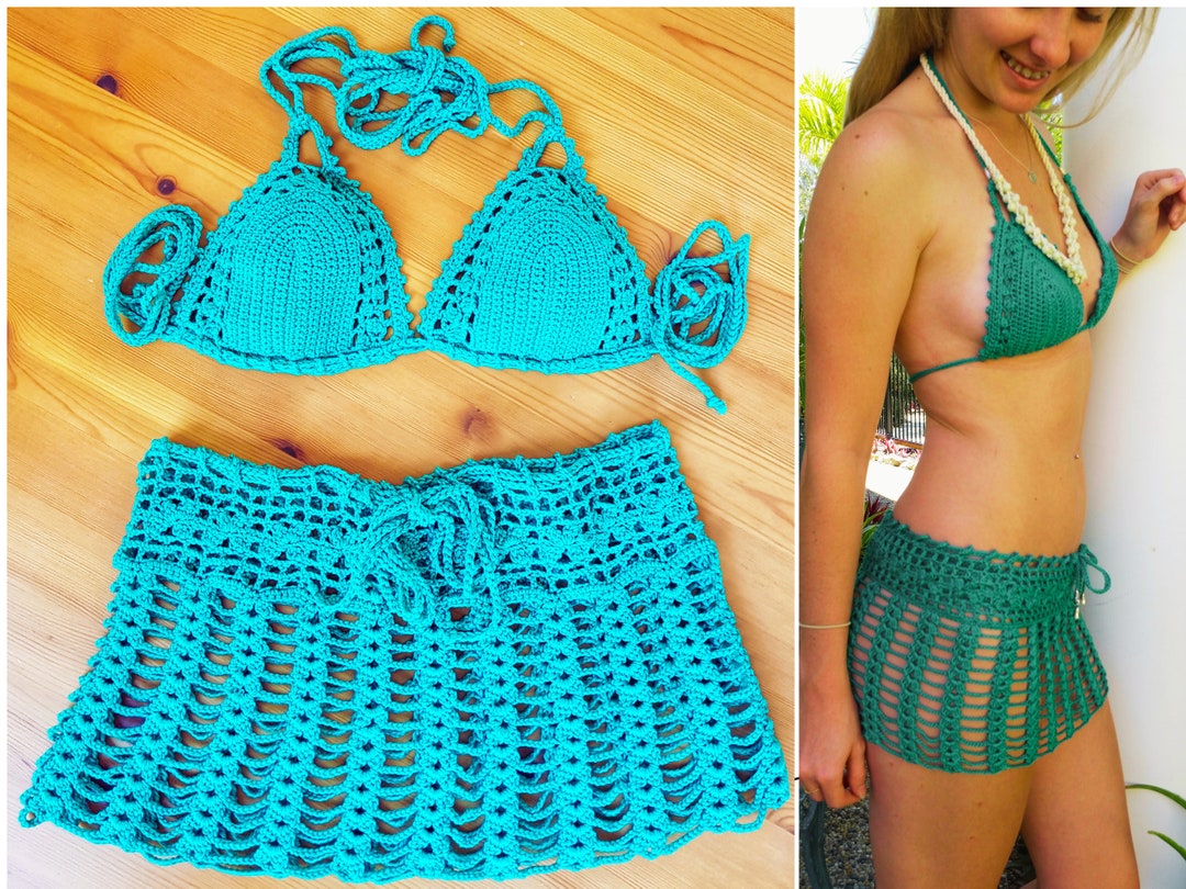 Crochet Pdf Bikini Bra Pattern & Crochet Skirt Etsy