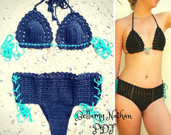 Patrón de bikini a crochet "Lolita" Top de bikini a crochet y braguita de bikini a crochet Tallas XS-L