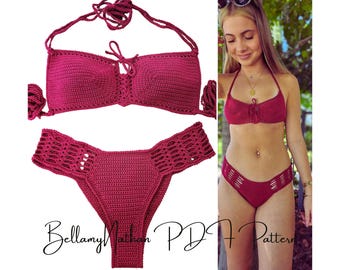 Bikini Häkelanleitung PDF, "Mia" Brasilianisches Top & BH Top, DIY Bademode, Strandmode, Sommer häkeln."