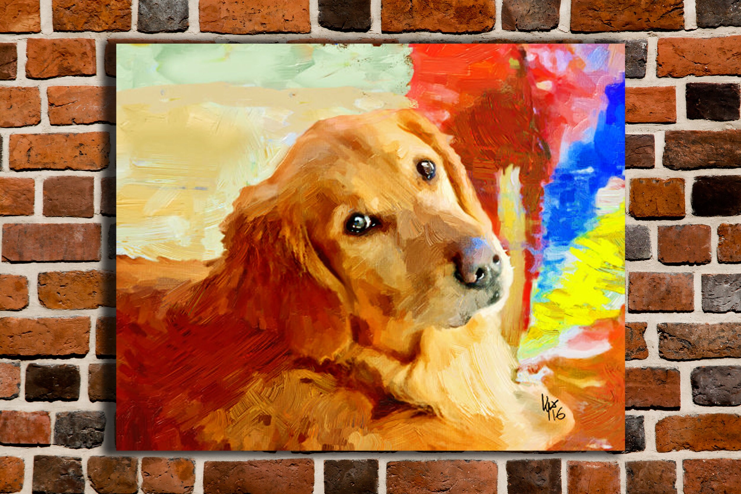 Golden Retriever Art Golden Retriever Dog Art Retriever Print Etsy