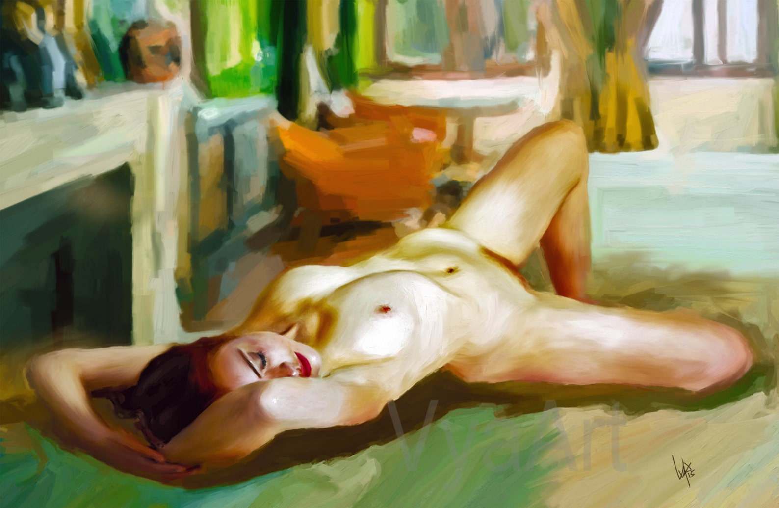 Nude With High Heels Drawing By Sigrid Walser
