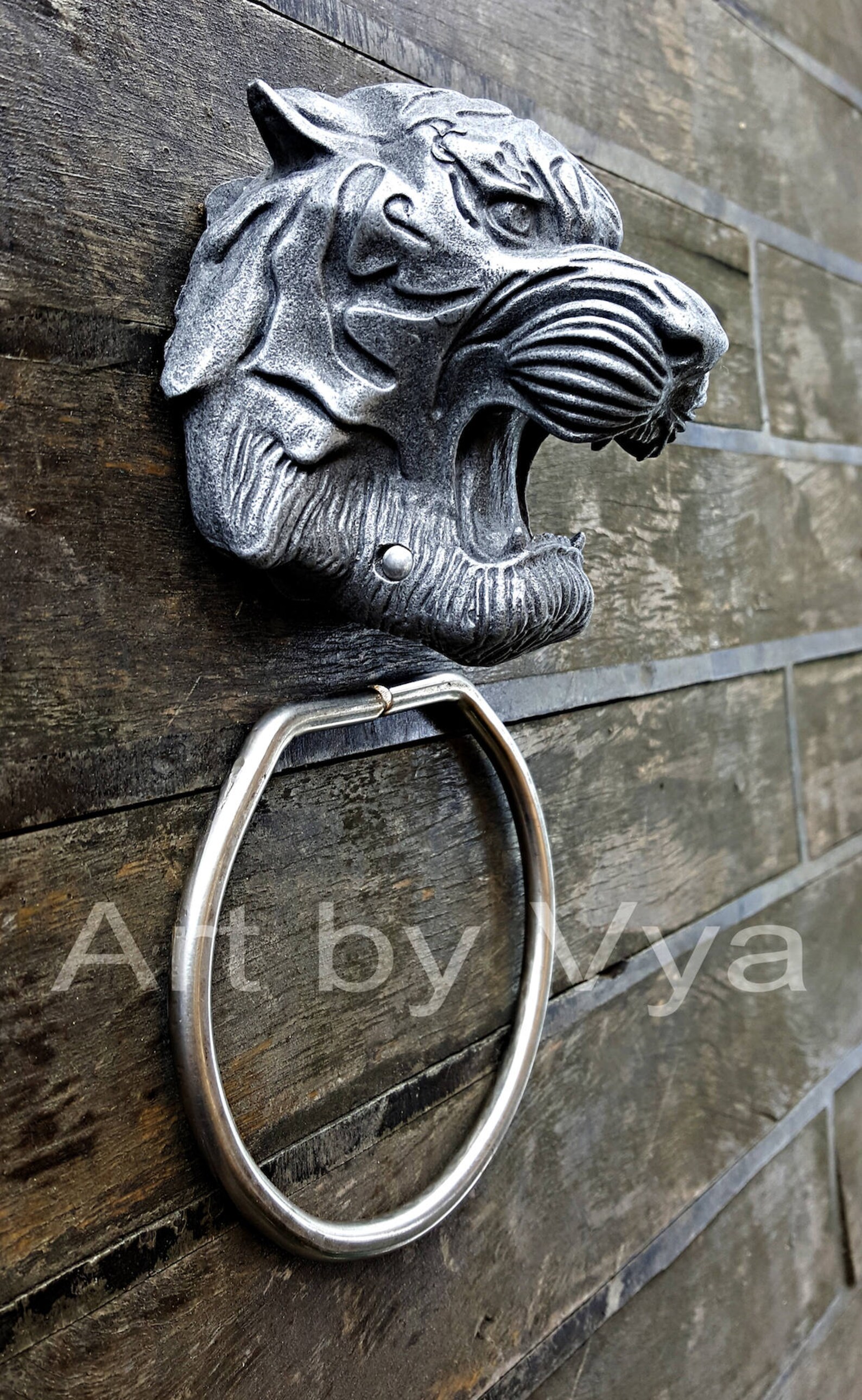 Tiger Door Knocker Animal Door Knocker Door Hangers Knock Etsy