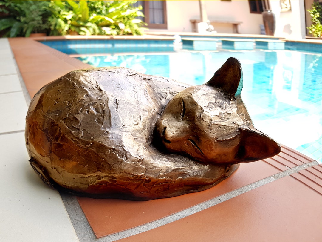 Metal Garden Sculpture Cat Sculpture Garden Ornament Garden Etsy