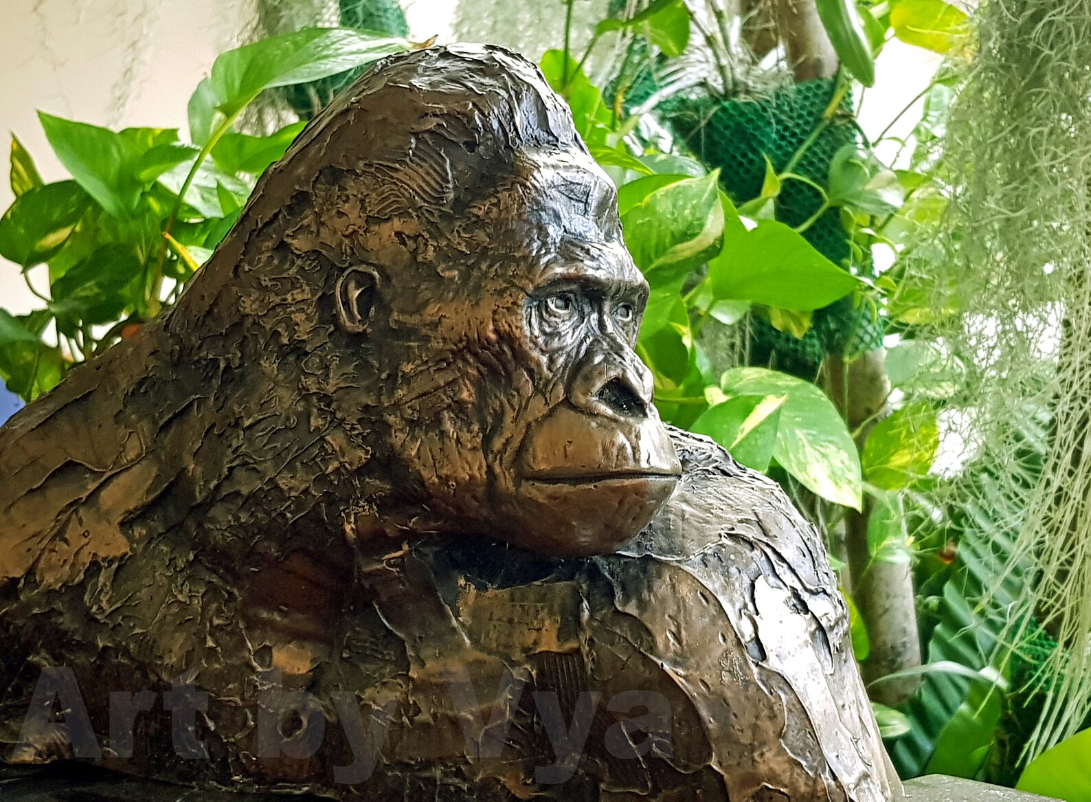 Statue de jardin de gorille à dos dargent Statue de gorille Etsy France