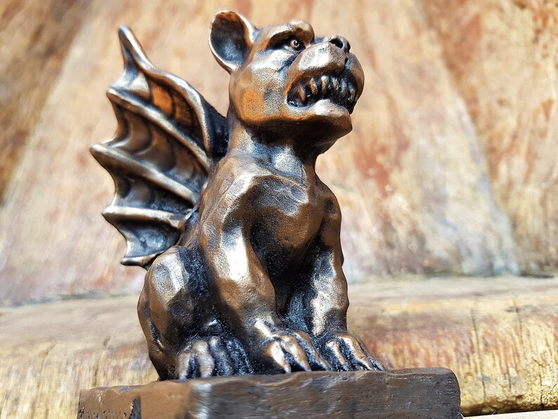 Bronze Gargoyle statue Gargoyle Notre dame Garden statue Etsy
