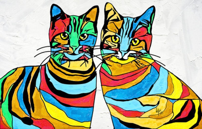 Pop art painting Custom dog art Custom cat portrait Custom pet art,Custom pet painting Cat lover gift Custom cat portraits Custom gift