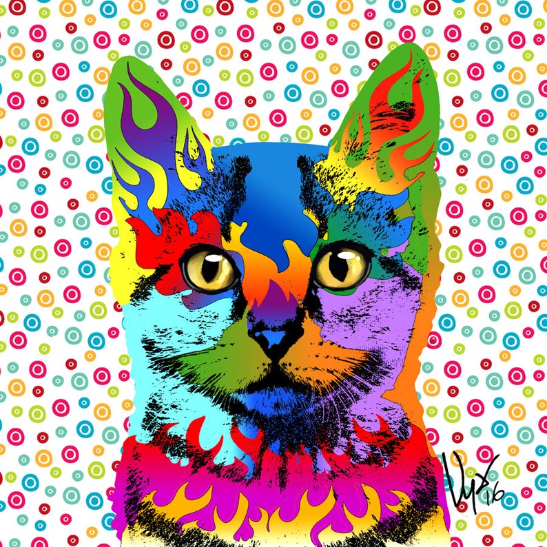 Cat wall art Cat art prints Cat wall decor Cat canvas art Cat Etsy