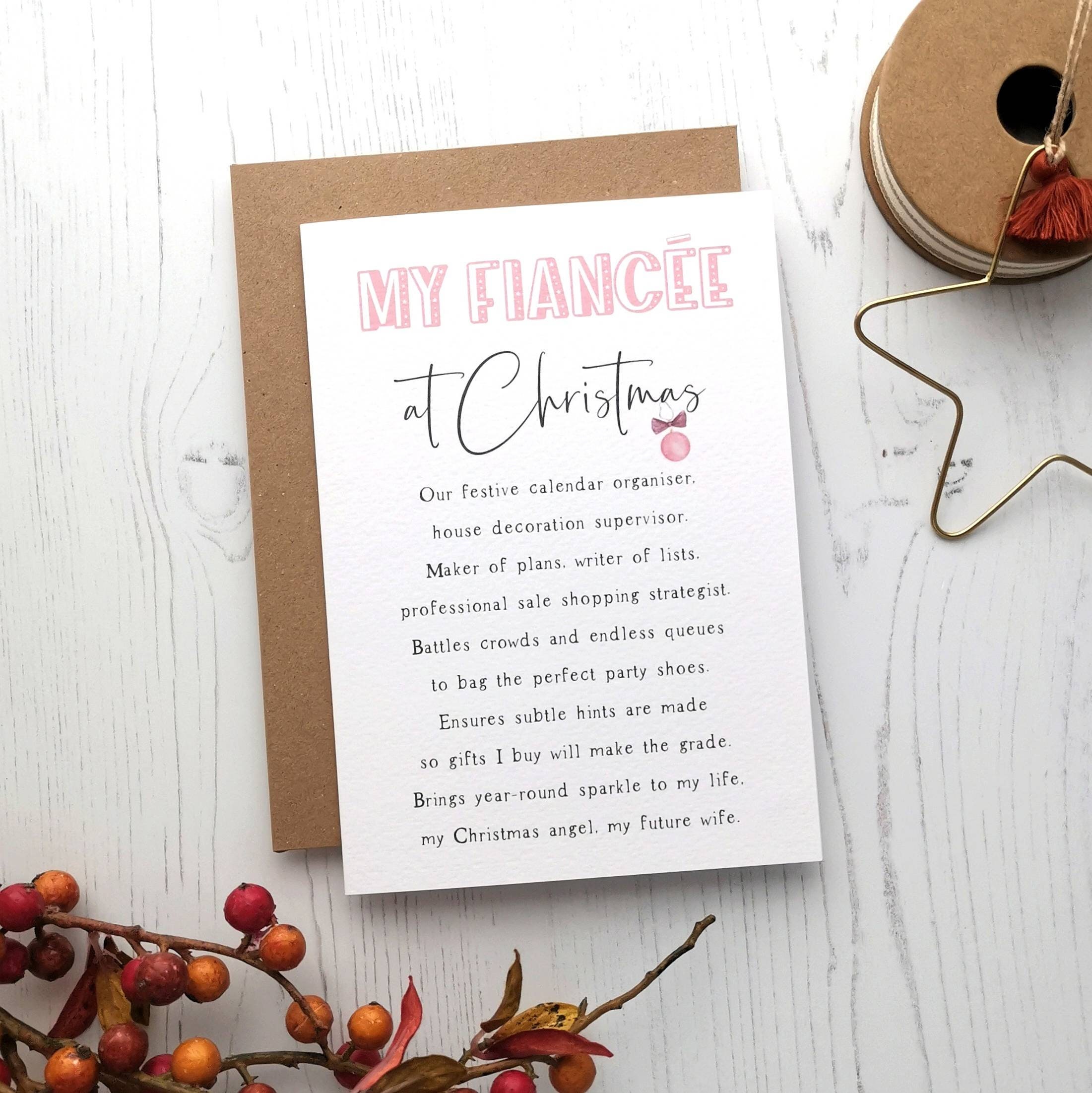 Wife or Fianc e Christmas Poem Card. Funny Heartfelt Christmas