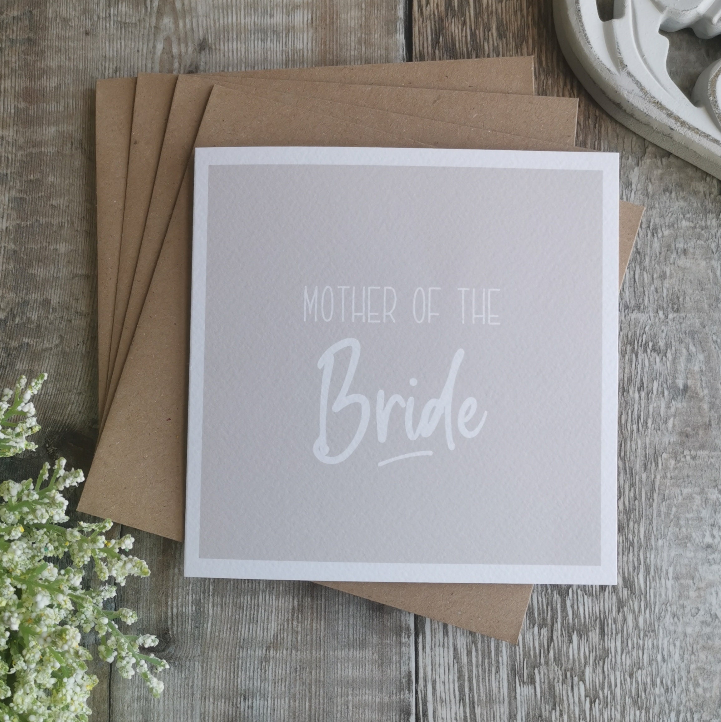 Mother, Father Or Parents Of The Bride Wedding Greeting Card. Beige-Grey, Neutral, Modern, Natural, Minimalist