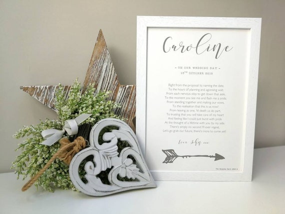 To My Wife On Our Wedding Day Poem Personalised Poem Print Etsy