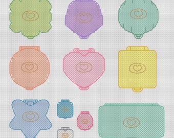 Pocket Lockets Large Sampler - Cross Stitch Pattern!