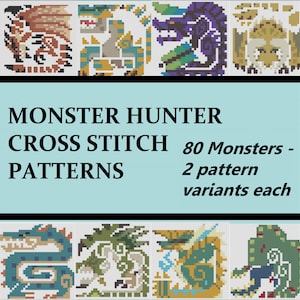 Monster Hunter Cross Stitch Pattern - Collection! (80 Monsters - 160 PDFs)