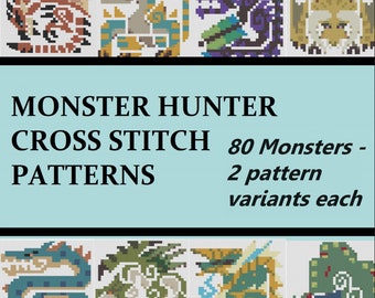 Monster Hunter Cross Stitch Pattern - Collection! (80 Monsters - 160 PDFs)