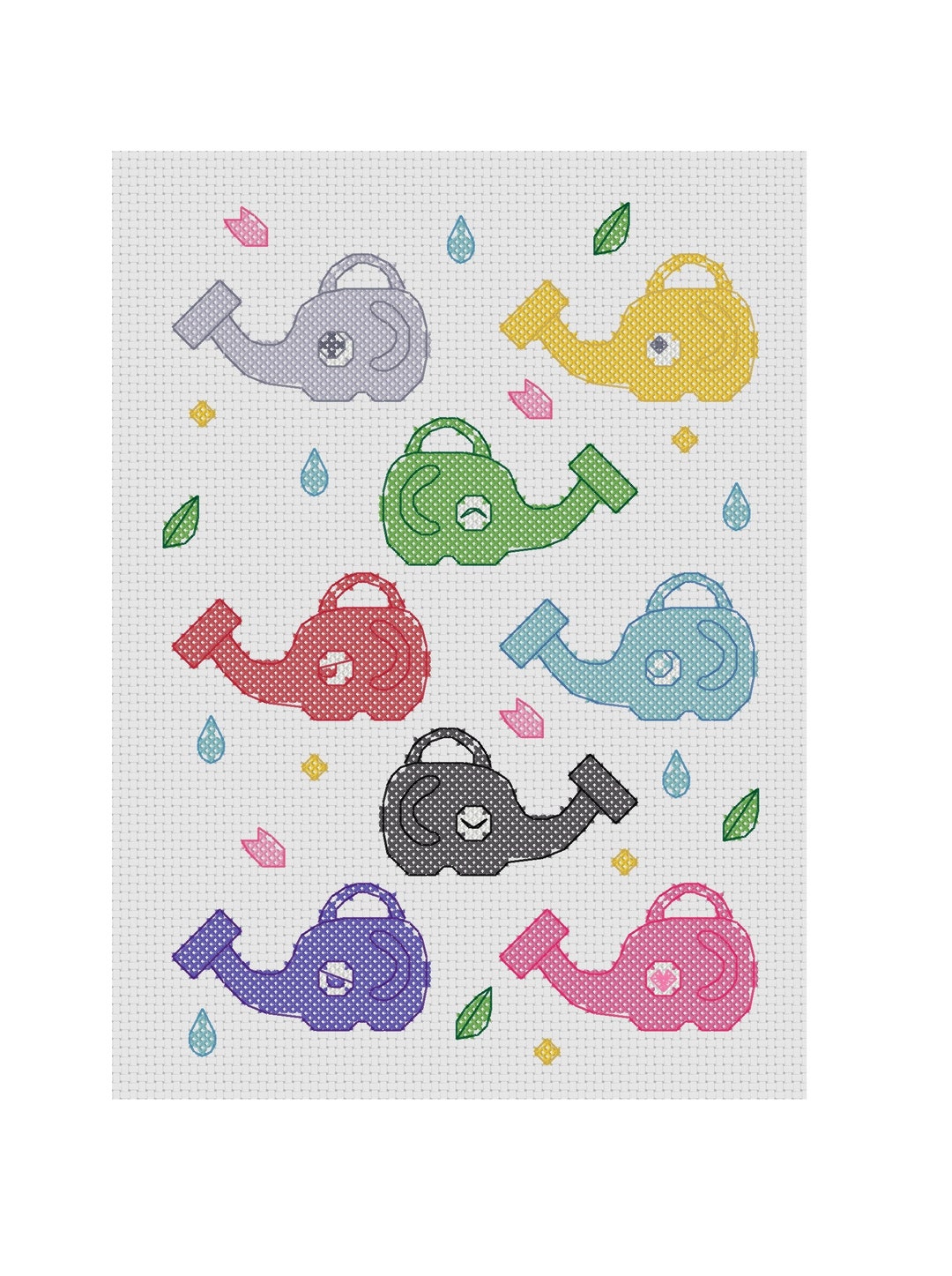 Elephant Watering Cans Animal Crossing New Horizons PDF Cross Stitch