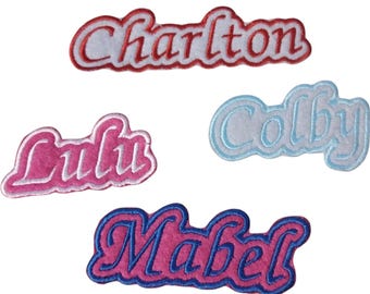 Personalized Embroidered Name Patch Badge Many Colours Iron on sew on
