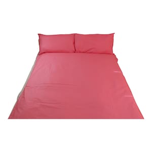 100% Cotton Bedding Single Duvet Set With 2 Pillows Pink Polka Dot