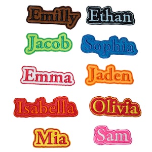 Personalised Embroidered Name Frame Patch Badge Many Colours Iron on sew on A1
