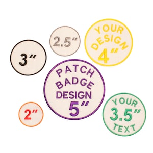Personalized Embroidered Badge Patch Applique Round Iron On Sew In Design