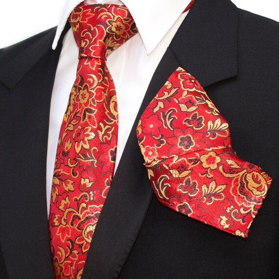 Unique necktie pink blue mens gift set 1 of only 1 made Paisley Limited Edition Mens silk tie and cufflinks set