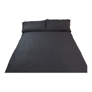 100% Cotton Bedding Single Duvet Set With 2 Pillows Black With White Polka Dots