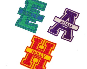 Personalisierte Stickerei Monogramm Name Buchstabe Badge Applikation Patch Eisen auf aufnähen