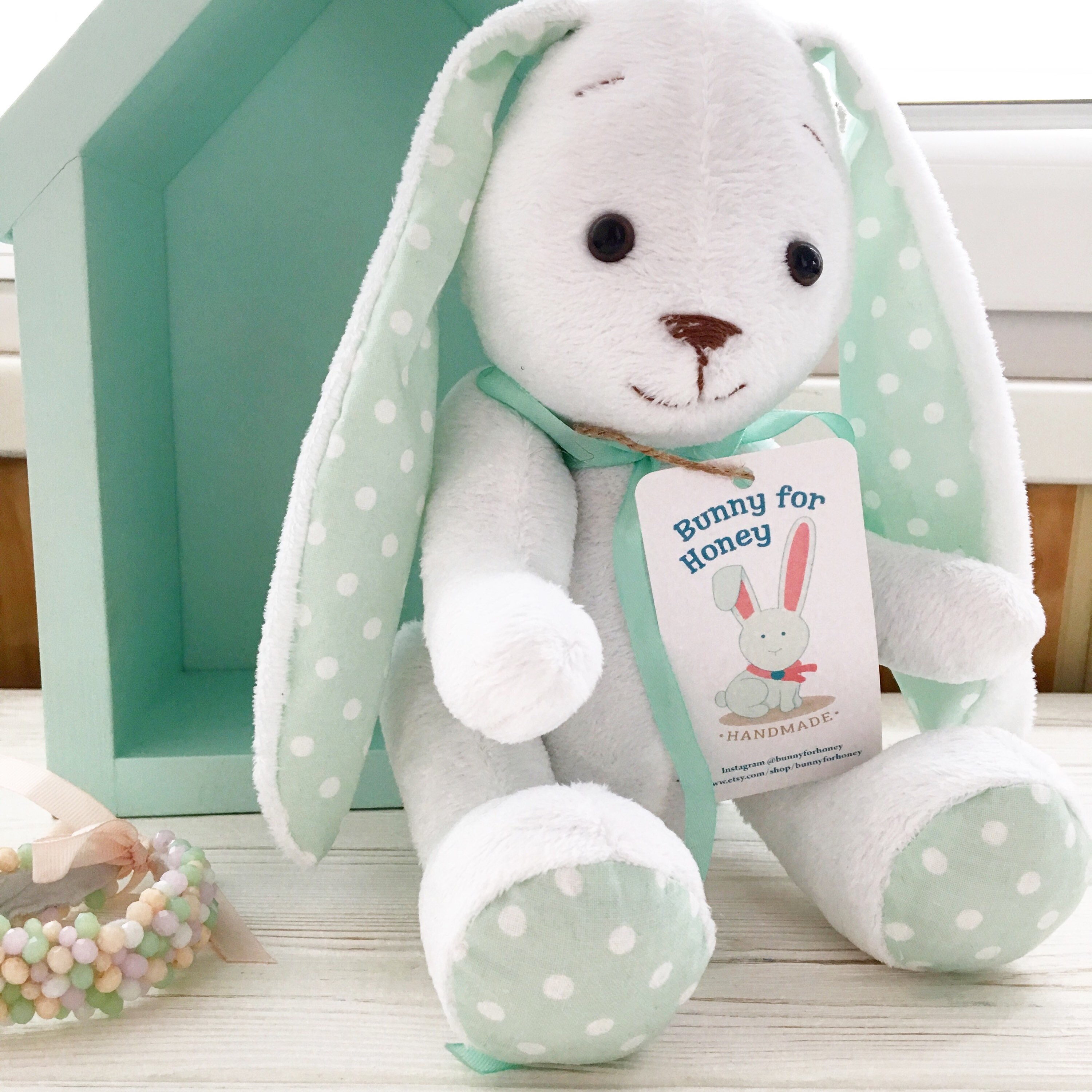 white stuffed bunny