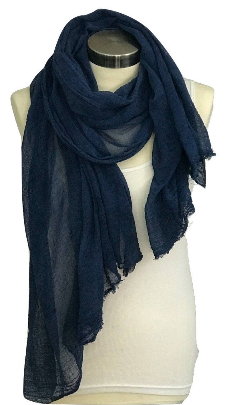 Blue Scarf Cotton Scarf Indigo Scarf Woman Scarf Indigo Etsy