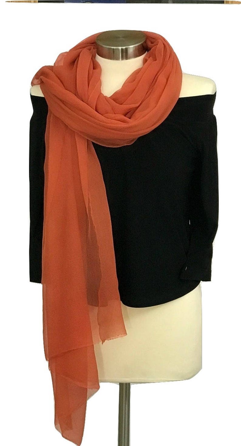 Orange Scarf Chiffon Scarf Woman Scarves Light Shawl | Etsy