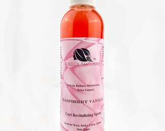 Raspberry Vanilla Curl Revitalizing Spray 8oz, Curl Enhancer, Curl Definer, Conditioner, Frizz Control, Moisturizer, Hair Smoother