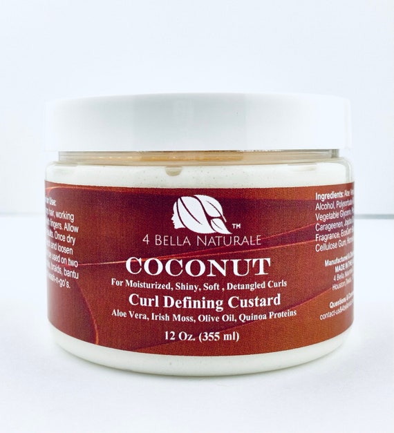 Coconut Curl Defining Custard 12oz Jar-handcrafted Natural - Etsy Coconut Curl Defining Custard 12oz Jar-handcrafted Natural - Etsy