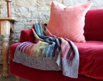 Crochet Blanket Pattern | 4ply Fingering Weight Yarn | Easy Intarsia Crochet Design |  Simple Row Repeat