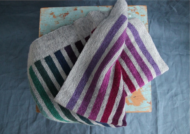 Knitting Pattern Blanket SCOTTISH RAINBOW BLANKET Easy Intarsia Garter Stitch 4ply Advent Yarn Calendar image 6