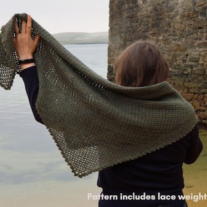 Crochet Shawl Pattern: Lacy Triangular Shawl (PDF Digital Download)