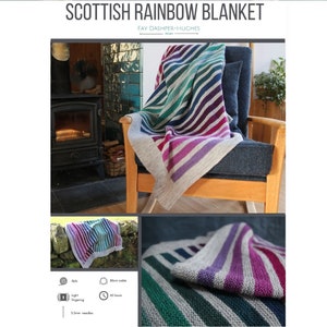 Knitting Pattern Blanket SCOTTISH RAINBOW BLANKET Easy Intarsia Garter Stitch 4ply Advent Yarn Calendar image 10