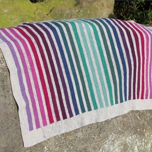 Knitting Pattern Blanket SCOTTISH RAINBOW BLANKET Easy Intarsia Garter Stitch 4ply Advent Yarn Calendar image 7