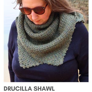 Crochet Shawl Pattern: Lacy Triangular Shawl Hap (PDF Digital Download)