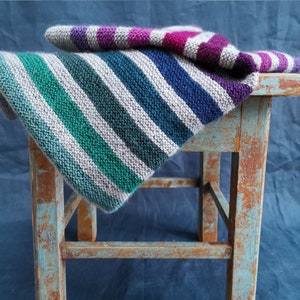 Knitting Pattern Blanket SCOTTISH RAINBOW BLANKET Easy Intarsia Garter Stitch 4ply Advent Yarn Calendar image 9