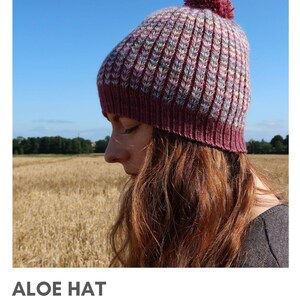 Knitting Pattern | Hat | Coloured Dip Stitches | ALOE HAT | seven sizes