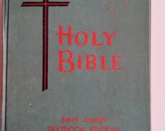 Vintage Hardcover Holy Bible SaintJoseph Textbook Edition from the sixties