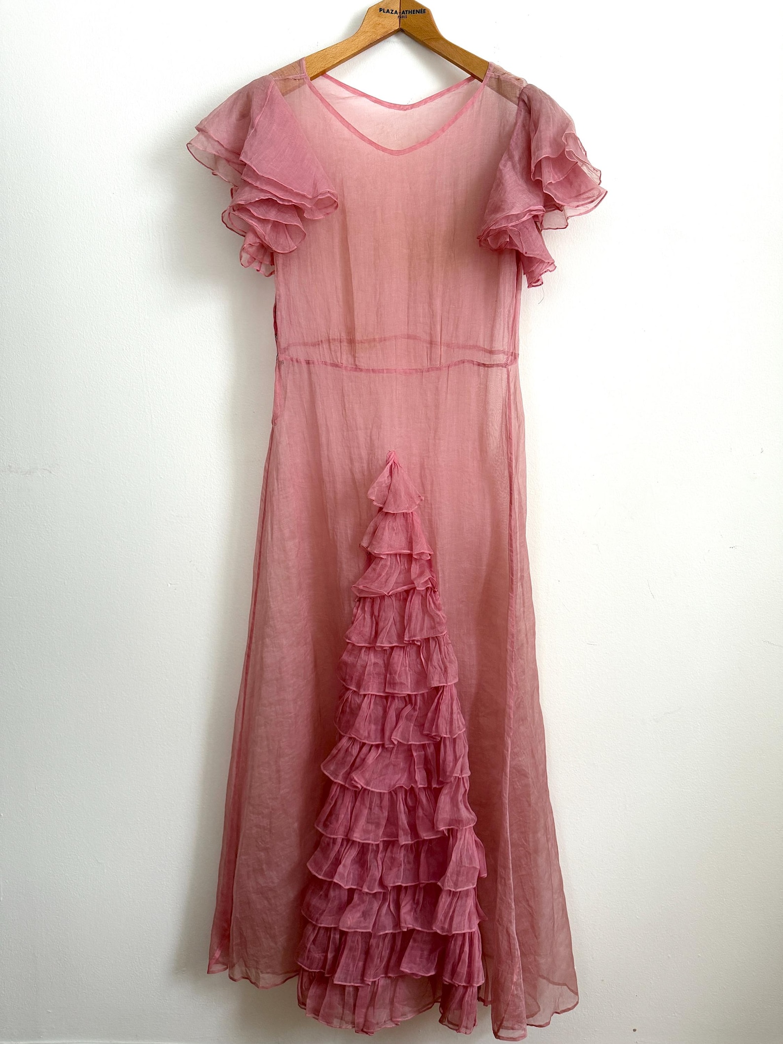 1930's Pink Organdy Party Dress