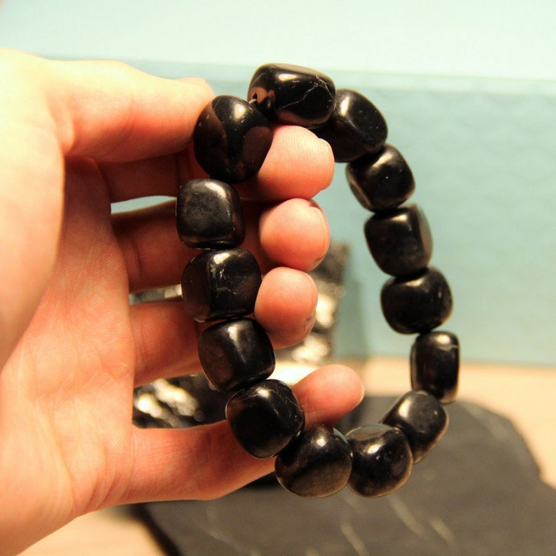 Shungite Tumbled Beads Set 8 mm // Beads for Handmade Jewelry Etsy