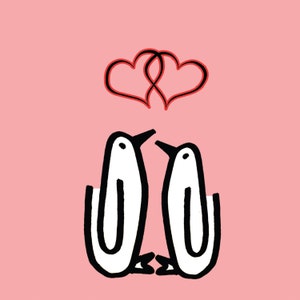 Amor, Tarjeta de Pinguino, Corazones, Aniversario, San Valentín