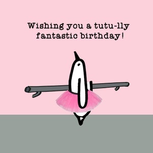 Feliz cumpleaños, bailarina, pinganillo, tutú, tarjeta de pinganillo