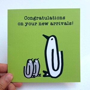 Félicitations - Bébé, Jumeaux, Nouveautés, Pingouin, Bébé, Unisexe, Vert