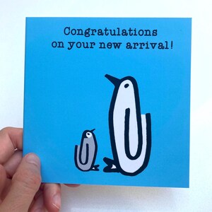 Félicitations - Baby Blue, Nouvel arrivage, Pingouin, Bébé