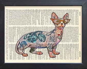 Tatouage Chat Sphynx Etsy Tatouage Chat Sphynx Etsy