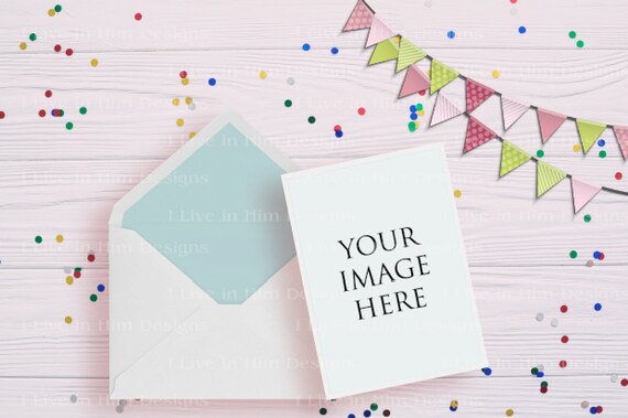Party Invite Mockups 5x7 Cards Mockup 5x7 Card Envelope