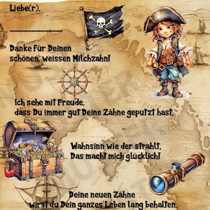 Zahnfee Brief Karte Pirat