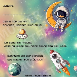 Zahnfee Brief Karte Astronaut